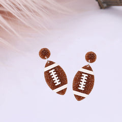 Acrylic Football Earrings