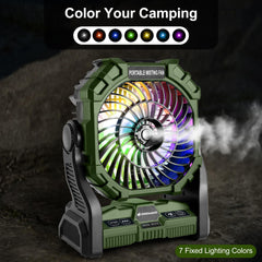 Portable Camping Fan with LED