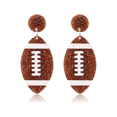Acrylic Football Earrings