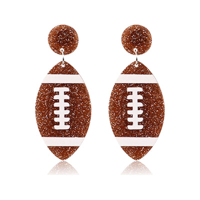 Acrylic Football Earrings