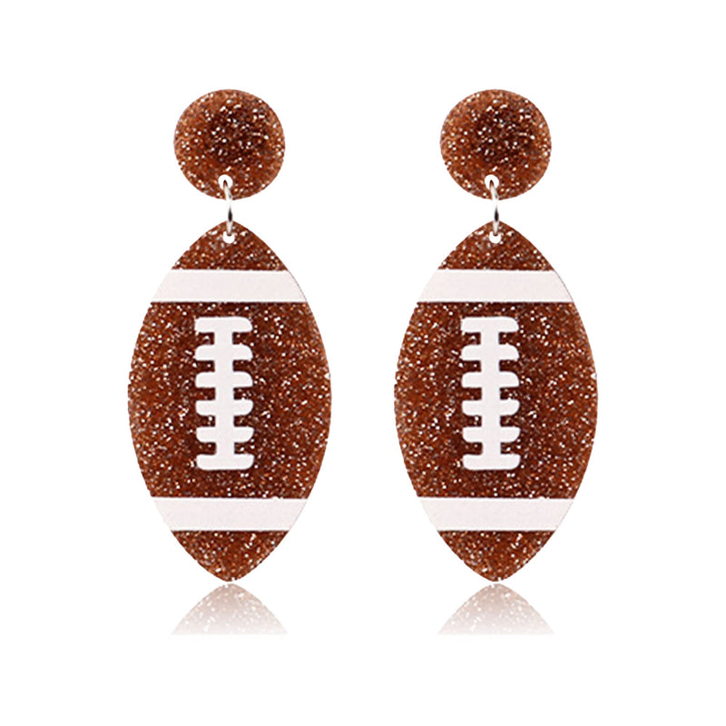 Acrylic Football Earrings