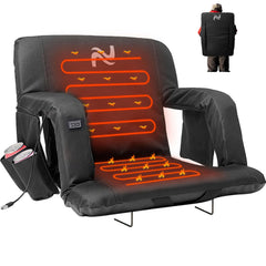 Heated Stadium Seat with Back & Arm Support