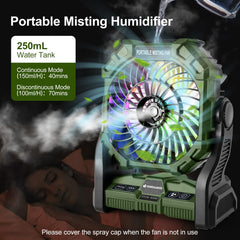 Portable Camping Fan with LED