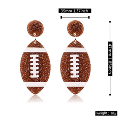Acrylic Football Earrings