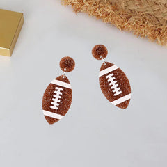Acrylic Football Earrings