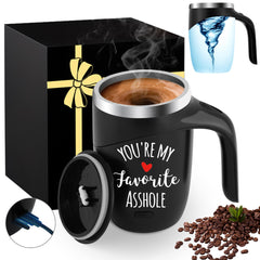 Initial Self Stirring Mug with Lid