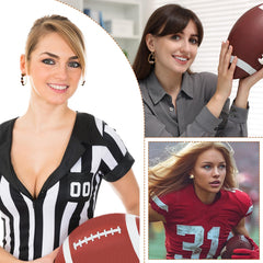 8 Pairs Football Earrings