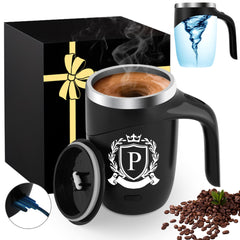 Initial Self Stirring Mug with Lid