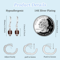 Football Drop Sport Earrings