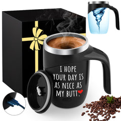 Initial Self Stirring Mug with Lid