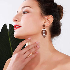 Acrylic Football Earrings