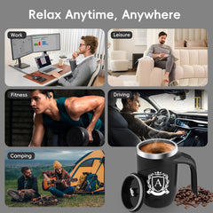 Initial Self Stirring Mug with Lid