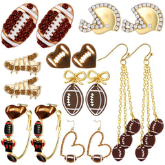 8 Pairs Football Earrings