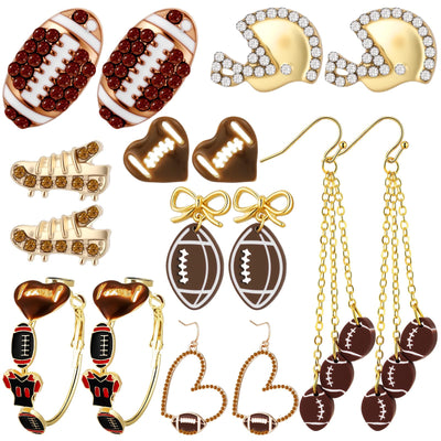 8 Pairs Football Earrings