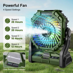 Portable Camping Fan with LED