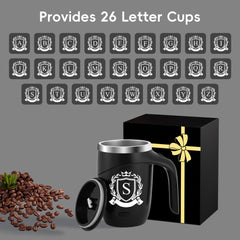 Initial Self Stirring Mug with Lid