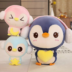 Cute Penguin Plush Doll with Headphones