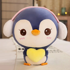 Cute Penguin Plush Doll with Headphones