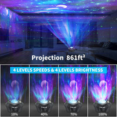 Northern Lights Star Projector Bluetooth Speaker