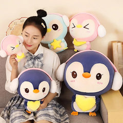 Cute Penguin Plush Doll with Headphones